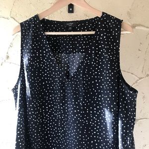 Lords and Taylor Dot Sleeveless Blouse